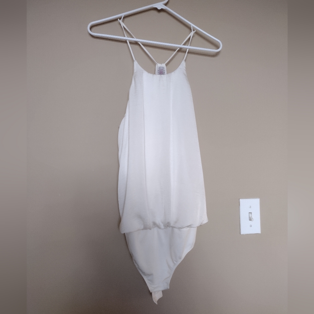 Saki silver bodysuit with straps - Size L